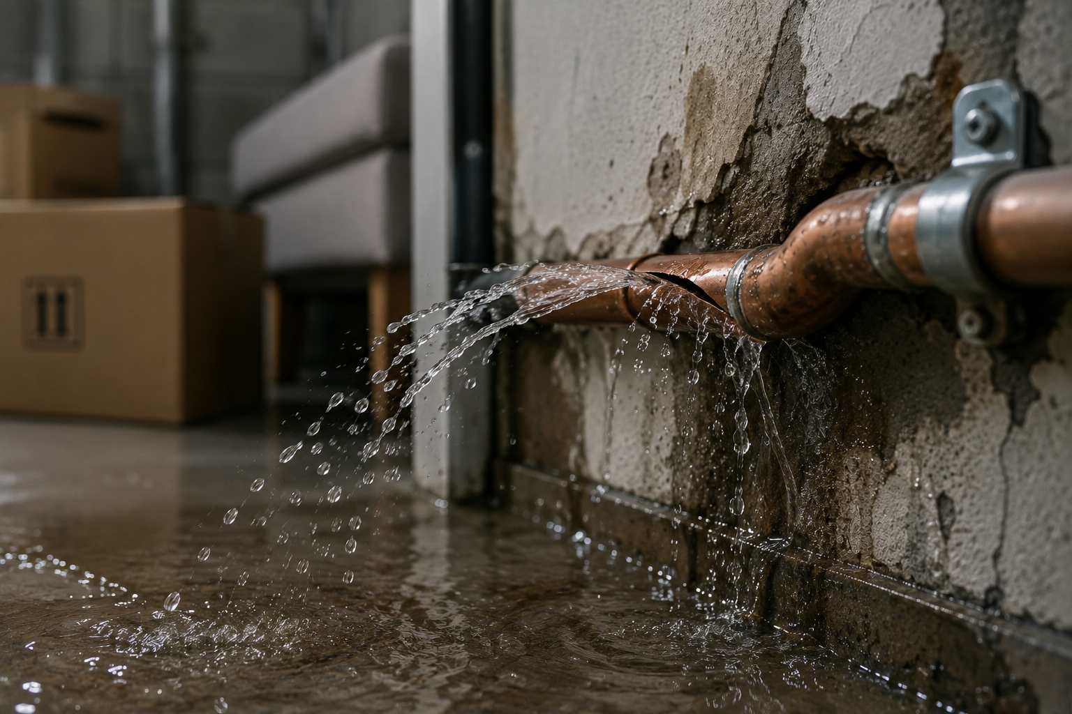 Möbel bei Wasserschaden einlagern